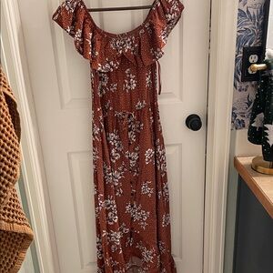 Maurices Rust Floral Maxi Dress